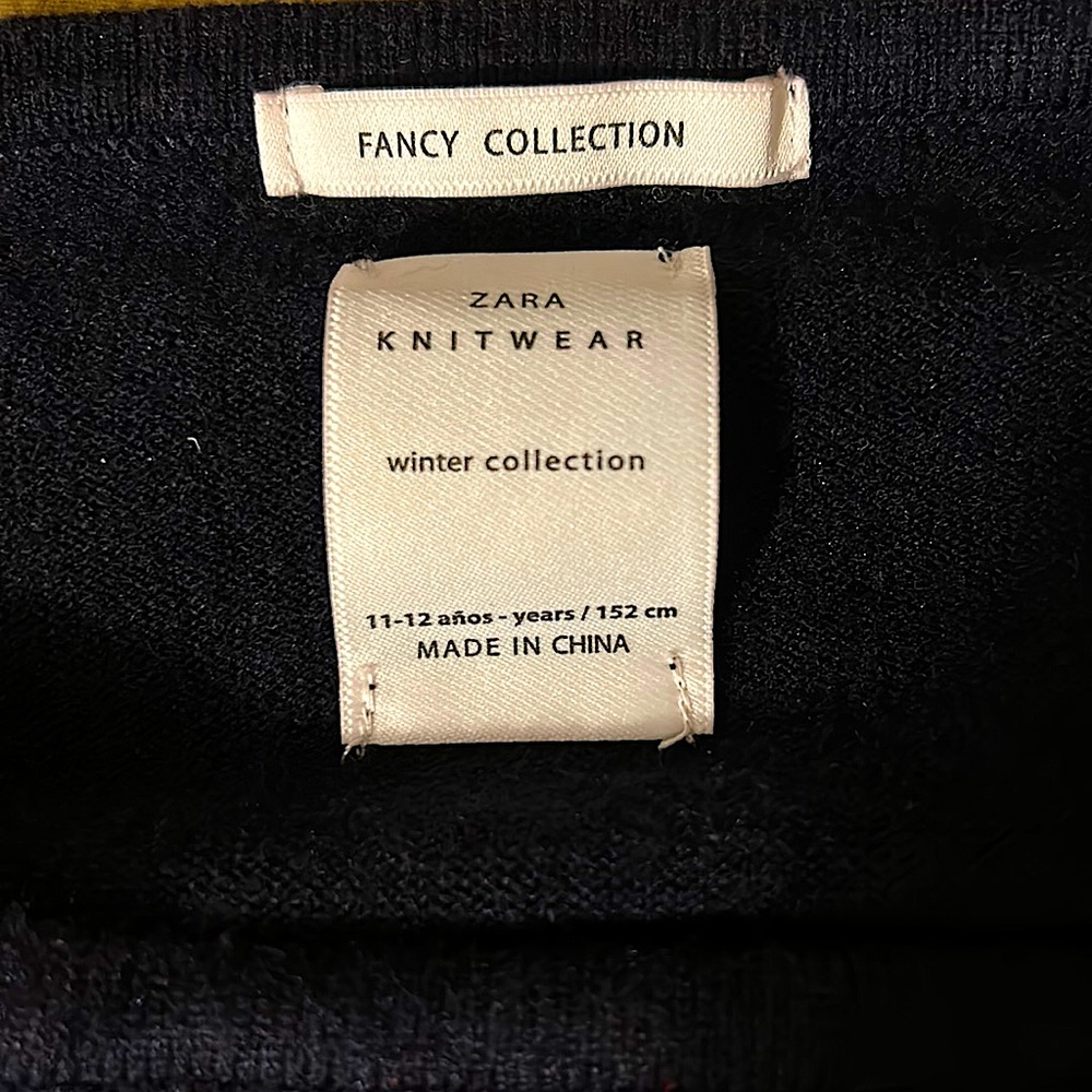 Zara Fancy Collection Black Sweater Furry Red Hearts Girl Size 11-12 Yrs ❤️❤️ - Picture 4 of 4